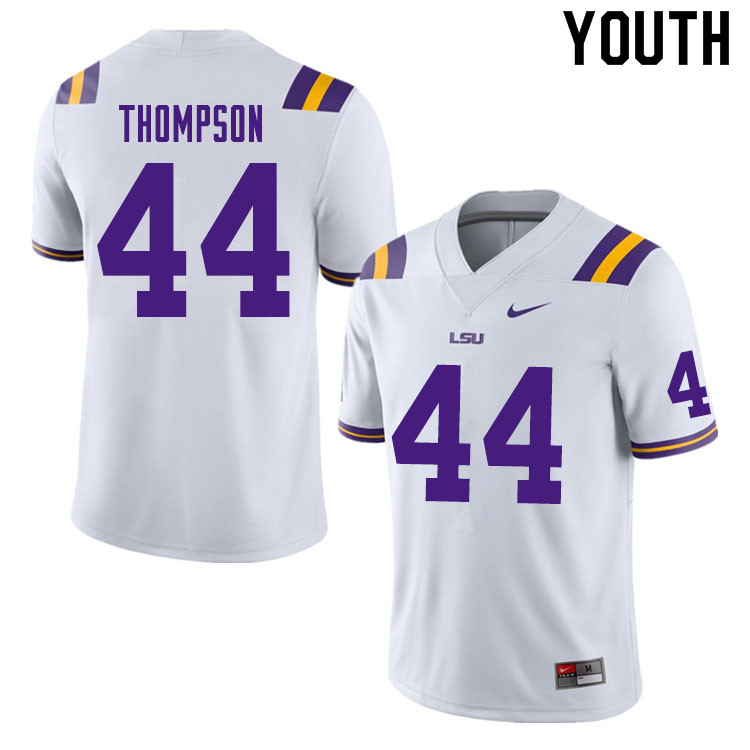 Youth #44 Dylan Thompson LSU Tigers College Football Jerseys Sale-White - Click Image to Close